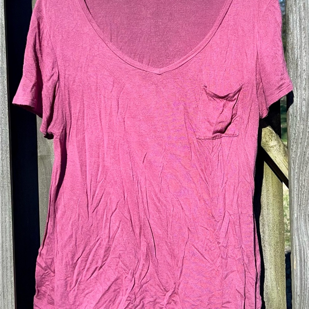 Active Basic Women's Mauve V-Neck Top